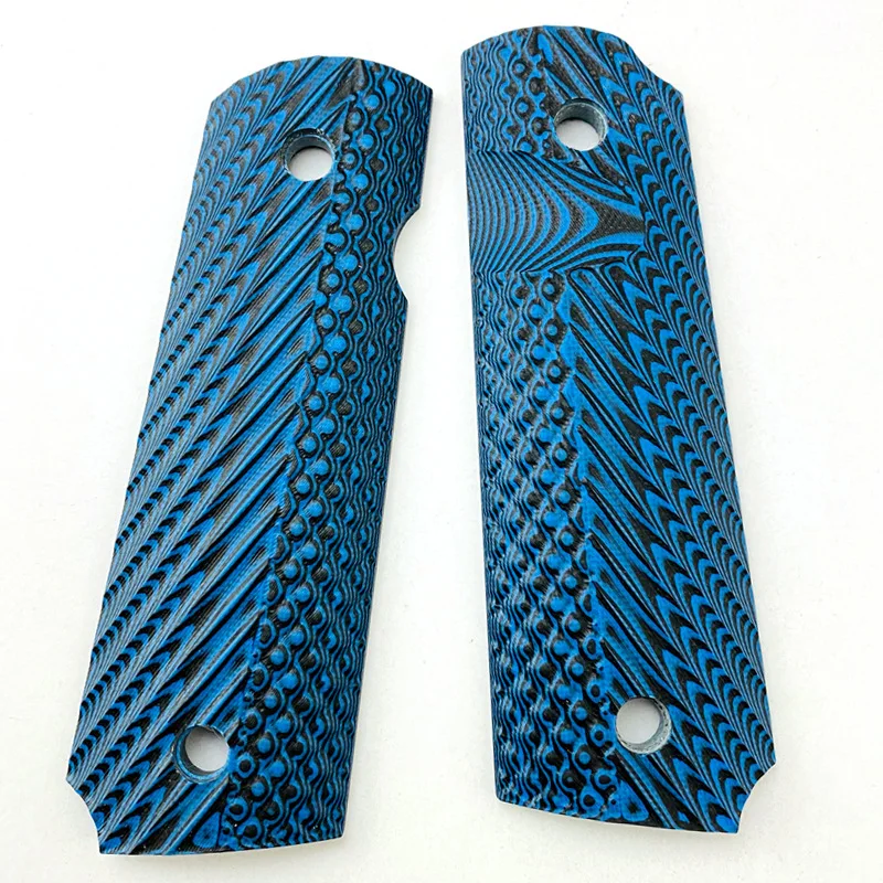 

2Pieces Tactics 1911 Grips Blue G10 Handle Grips Patch Custom Grips CNC Handle Grips Accessories