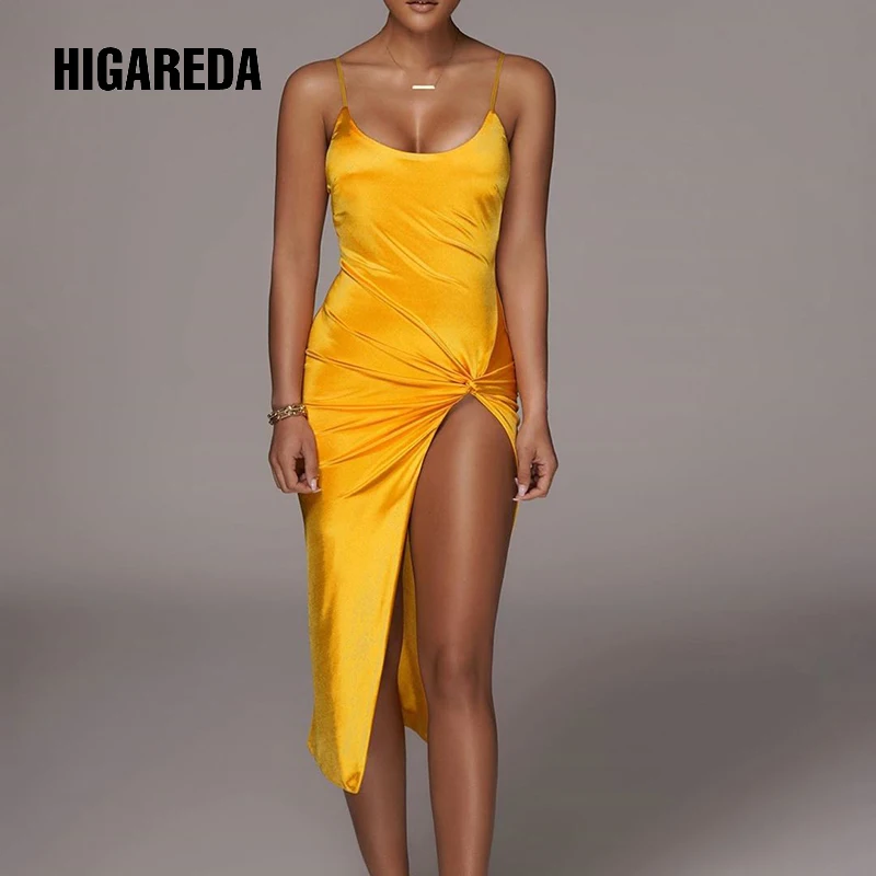 

2020 satin sleeveless slit sexy maxi y2k dress autumn winter women fashion streetwear outfits party elegant wear