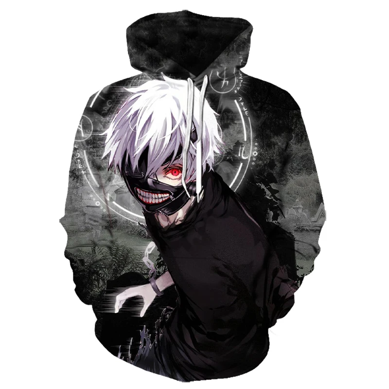 Новинка 2020 хит продаж мужские толстовки с капюшоном Tokyo Ghoul пуловеры 3D принтом