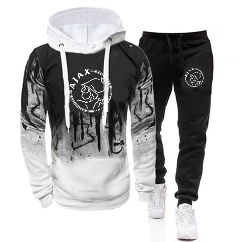 

AJAX Casual Tracksuit Men 2 Pieces Sets Hooded Sweatshirts Spring Men's Clothes Pullover Hoodies Pants Suit male Hombre M-3XL