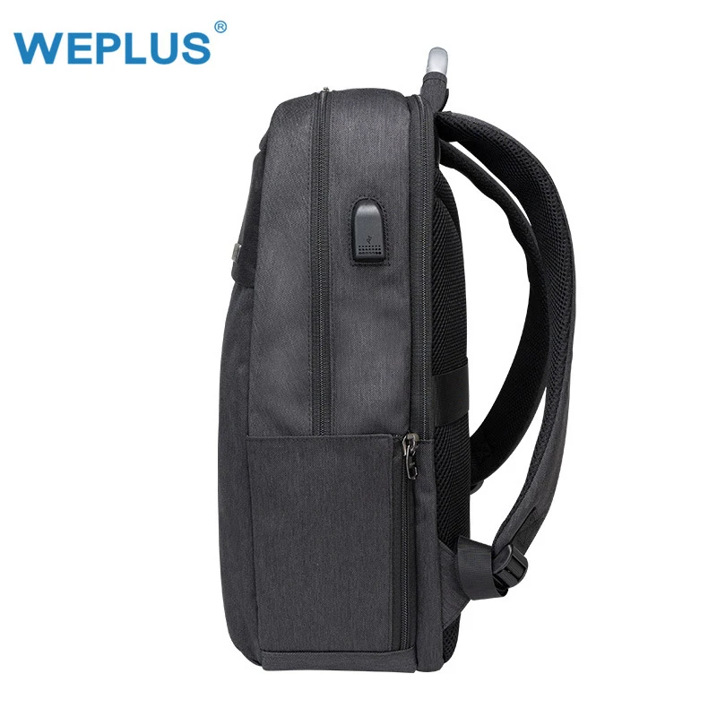 ABDB-WEPLUS 15,6 дюймовый рюкзак для ноутбука с USB подзарядкой, рюкзак с защитой от воровства и ручкой из алюминиевого сплава, модная деловая сумка