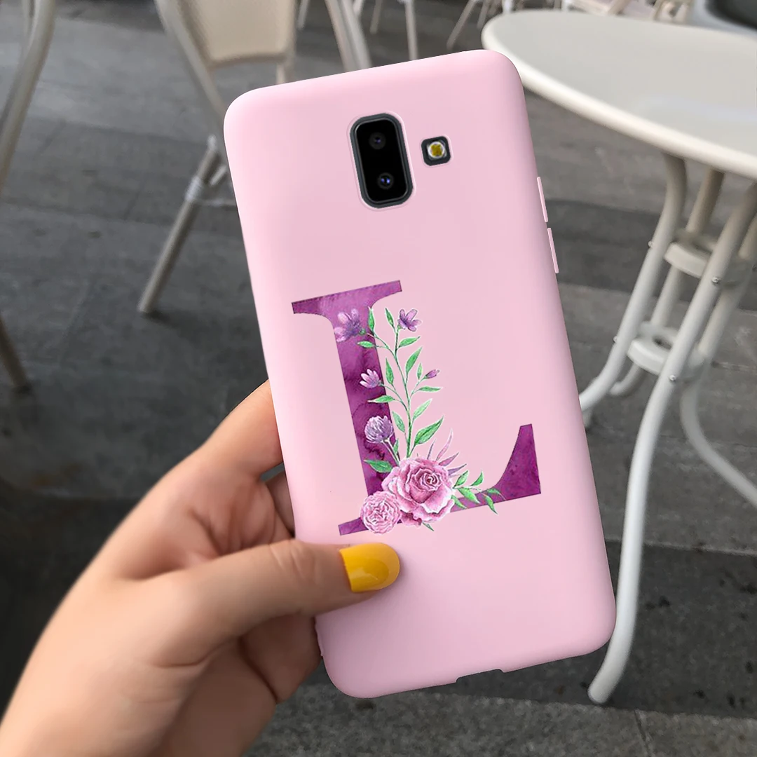 Alphabet Monogram Soft Silicone Phone Case Cover