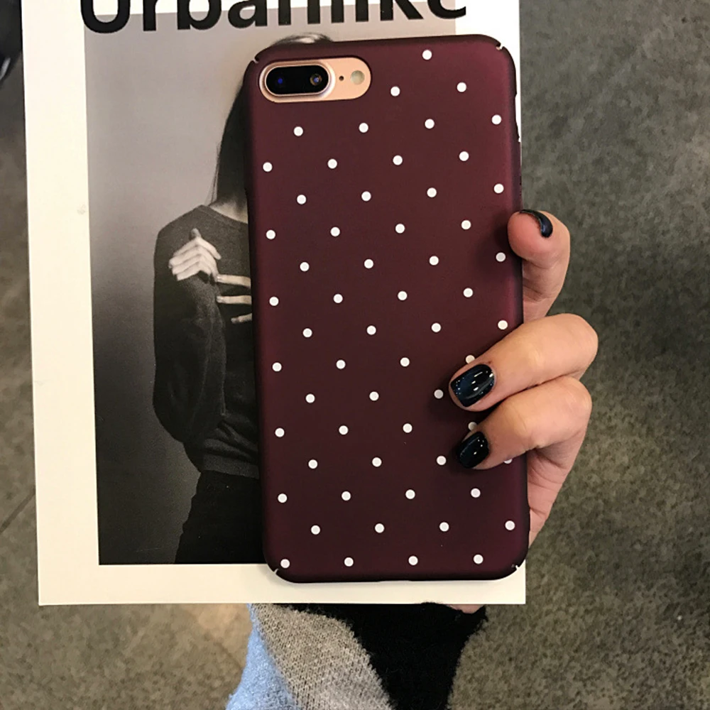 

Premium Soft TPU Case Slim Shockproof Polkadot Motif for iPhone 6s / 7/8 Plus protective case