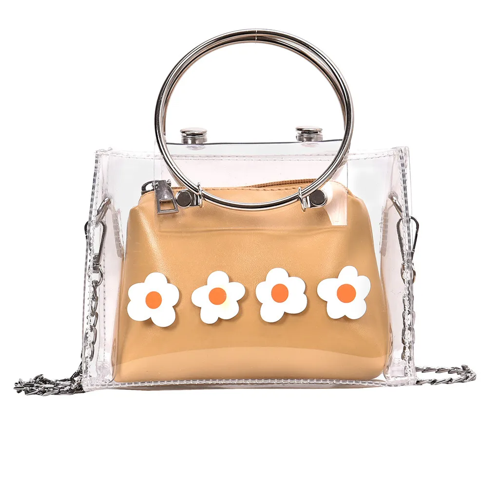 

Clear Transparent Shoulder Bags Women Candy Color Women Jelly Bags Purse Solid Color Handbags Large Capacity Crossbody Bags#35