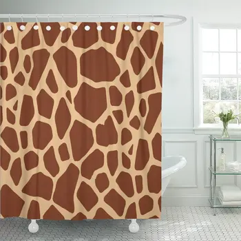 

Pattern Giraffe Abstract Skin Safari Africa Animals Connect Bathroom Curtain Waterproof Polyester Fabric 72 x 78 inches Set