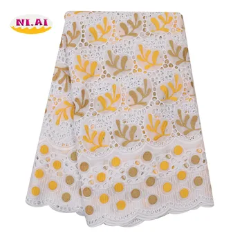 

NIAI 2020 High Quality Nigerian Swiss Voile Lace In Switzerland Minimal Hole For African Cotton Lace Fabric For Sewing XY3173B-5