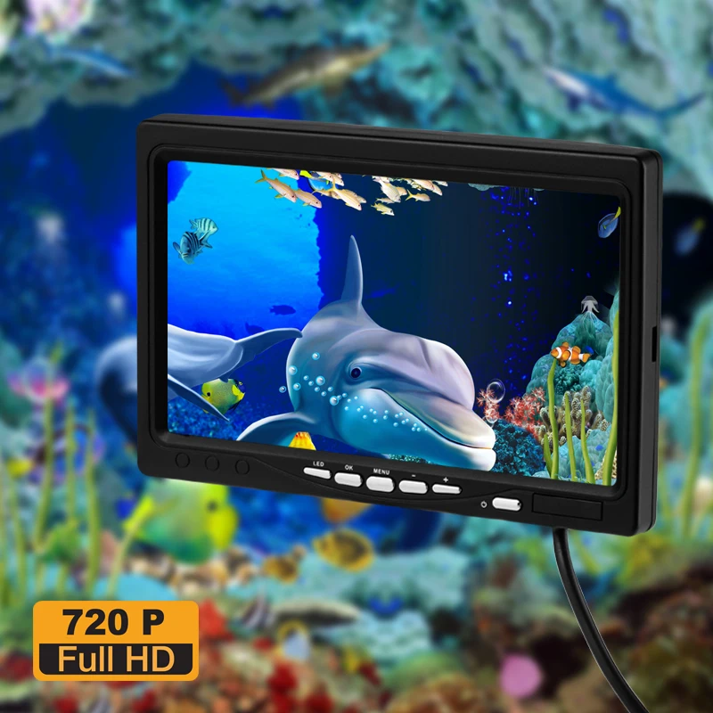 Erchang рыболокатор подводная рыболовная камера 7 дюймов 1000TVL Водонепроницаемая Видео подводная камера 24 шт. Светодиодная лампа для подледной рыбалки