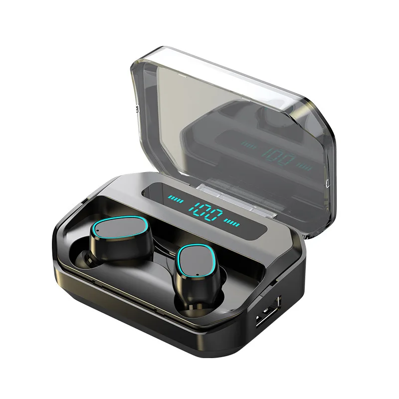 TWS Bluetooth 5 0 Wireless Earphones Touch Control Fingerprint Touch Control Noise Reduction HiFi Stereo Headset w Charging Case