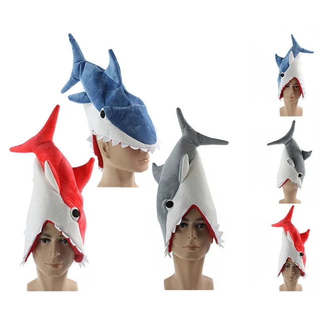 23in Plush Shark Hat Wearable Fish Costume for Cosplay Pretend Interactive Cuddle Doll Table Children’s Room Decoration N0HD 5