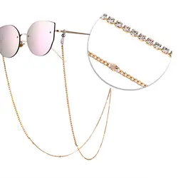 1 предмет, модные шикарные женские цвета: золотистый, серебристый солнце цепочка для очков, чтение украшенный бисером цепи шнур для очков