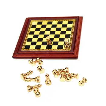 

1:12 Scale Dollhouse Miniature Vintage Simulation Mini Chess Foot Model Decor