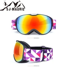 SJ-MAURIE, новинка, Детские лыжные очки для сноуборда, сферические линзы, ремешок, анти-туман, большая Лыжная маска, шлем, очки, лыжные очки, солнцезащитные очки