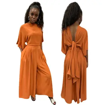 

Women Ladies Casual 2 Piece Clothing Set Bodycon Long Sleeve Cross Top Long Pants Outfits Party Clubwear F400