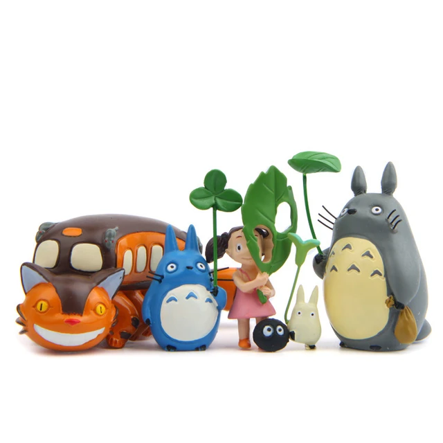 6pcs Mon voisin Totoro Figure Hayao Miyazaki Anime Bus Station Figure  Cadeaux Enfant