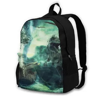 

2020 Backpack Women Shoulder Bag Fashion School Bag For Teenage Girl BackpacksFantasy Landscape With Dinosaur Travel Bag