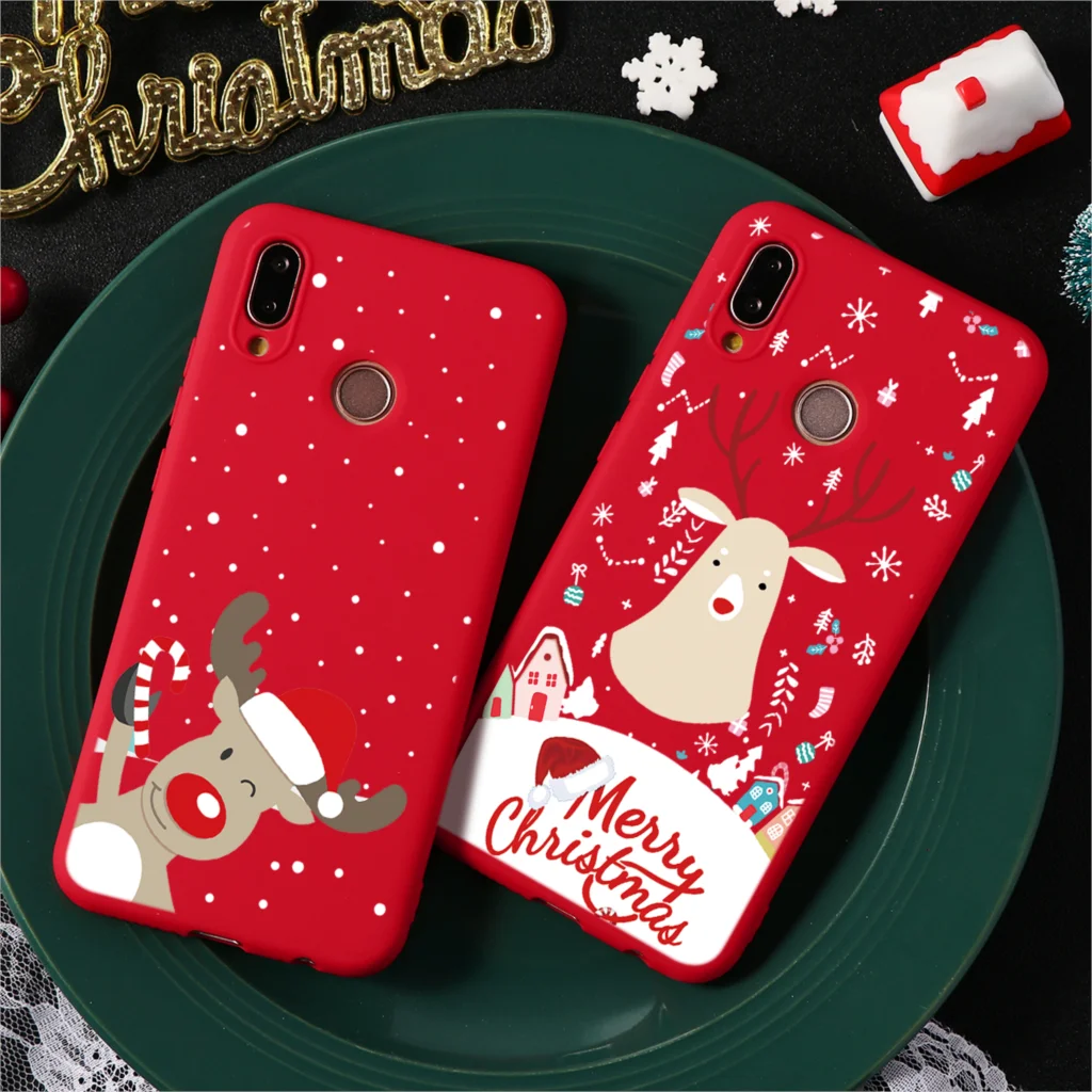 

Christmas Elk Case For Huawei P20 Lite P8 P9 P10 P30 Pro Lite P Smart Plus Y5 Y9 Prime 2019 2018 Matte Soft Silicone Phone Cover