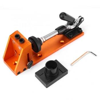 

Carpenter Kit System Inclined Pocket Hole Drill Bit Drilling Locator Clamp Base Woodworking Tools