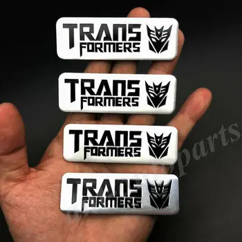 

4x Aluminum Transformers Autobot Deception Car Trunk Badge Emblem Decal Sticker