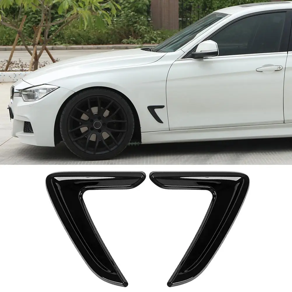 Car Stickers Carbon Fiber Car Stickers 1 Pair For 2012-Bmw 3 Series F30 Black Abs Car Side Vent Cover Decorative Fender Stickers Auto Replacement Parts