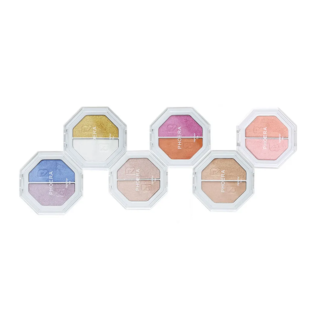 Горячая Мода PHOERA двухцветный хайлайтер Make Up Крем с мерцающим эффектом для лица Iluminador Maquillaje хайлайтер макияж#2