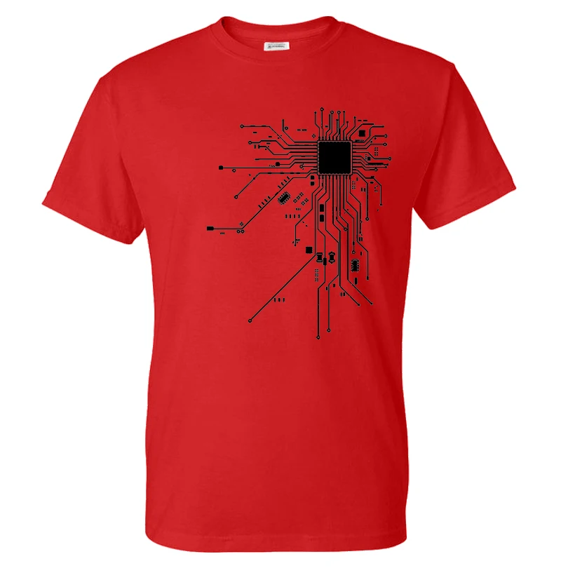 T shirt CPU Processor Circuit Diagram Print Streetwear High Quality