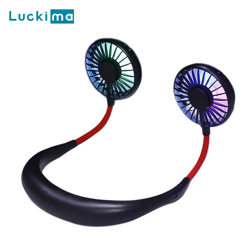 

New Sport Neck Fan with LED Night Light Aroma Essential Oil Diffuser USB Rechargeable Air Cooling Fan for Travelling Gym Kitchen