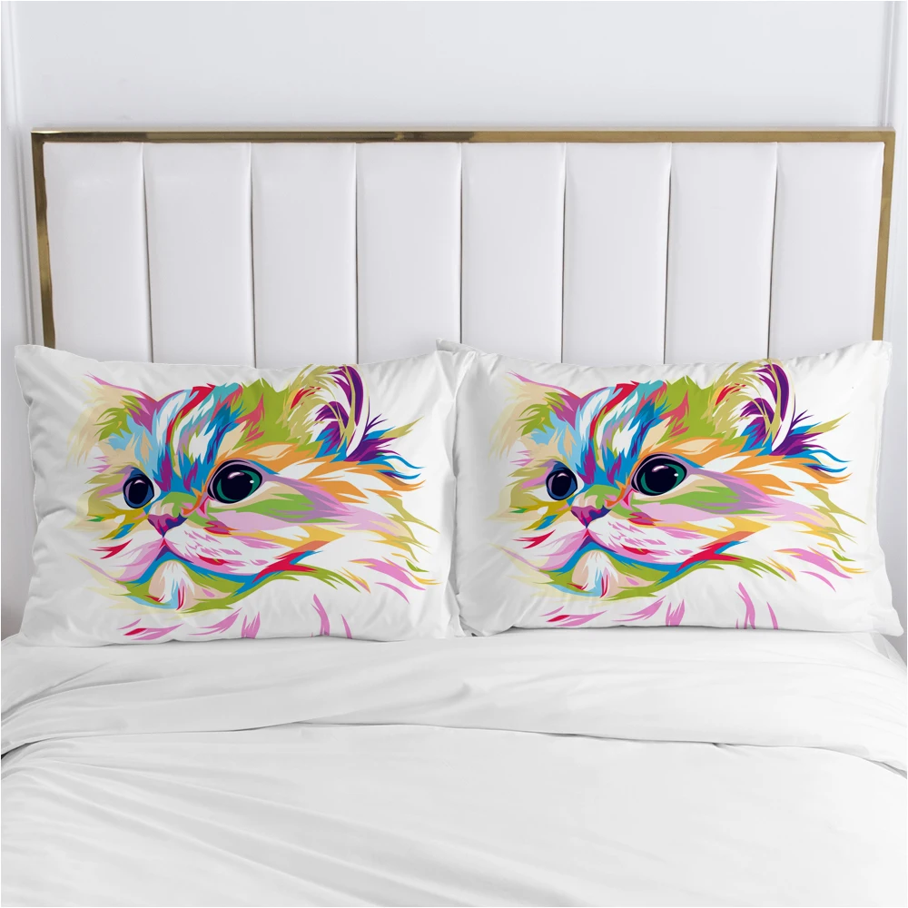 Pillowcases Pillows Cat Colorful Cat Pillowcase Pillow Case Cats