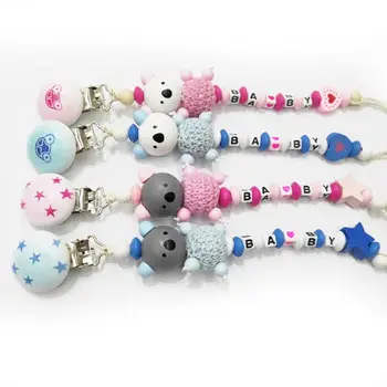 

Koala Baby Pacifier Chain Clip Letter Anti-fall Newborn Dummy Pacifier Clip Holder Infant Nipple Feeding
