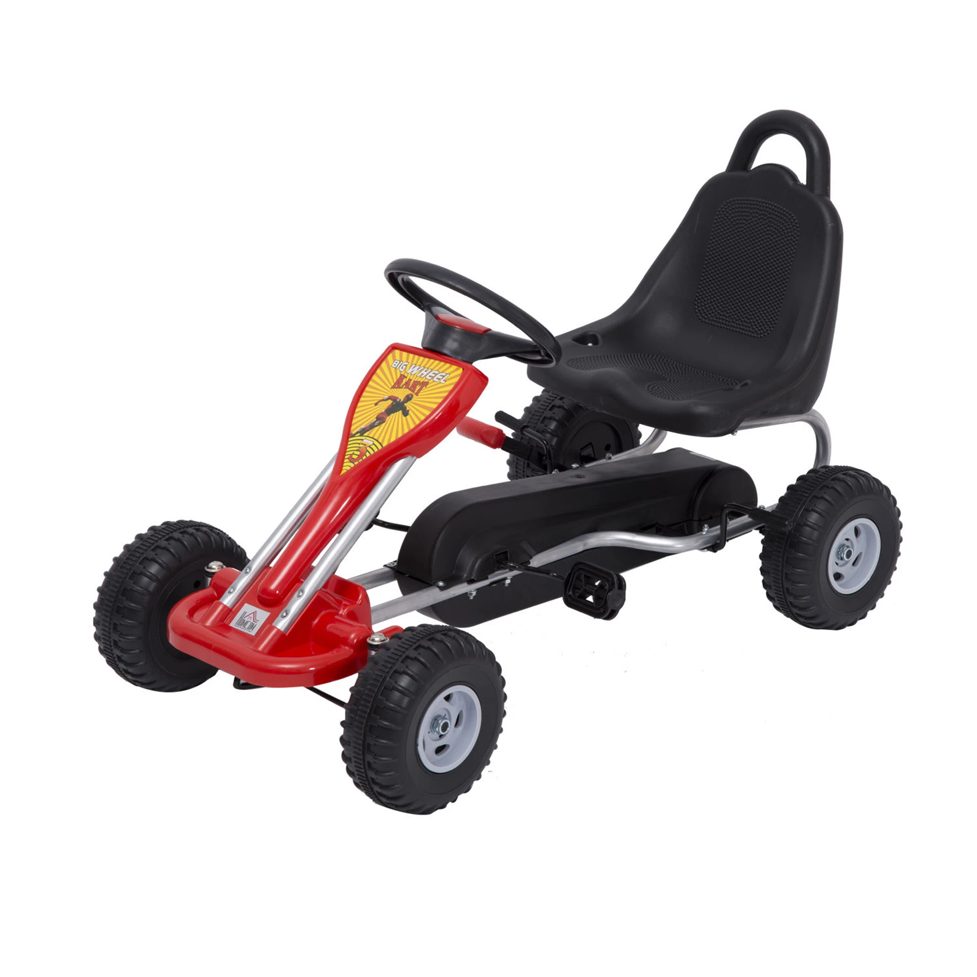 HOMCOM Go Kart a Pedales para Niños Años Carga Máx. 30kg Coche de con Freno de Mano y Cadena 89x52x51 cm Rojo y Negro|Coches para montarse| - AliExpress