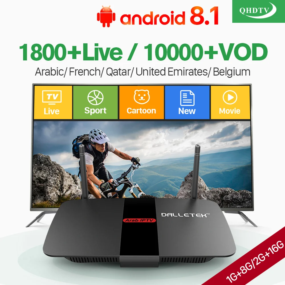

Leadcool R1 Arabic France IPTV Box Android 8.1 RK3229 TV Receiver with QHDTV IPTV Subscription 1 year IPTV Arabic France Belgium