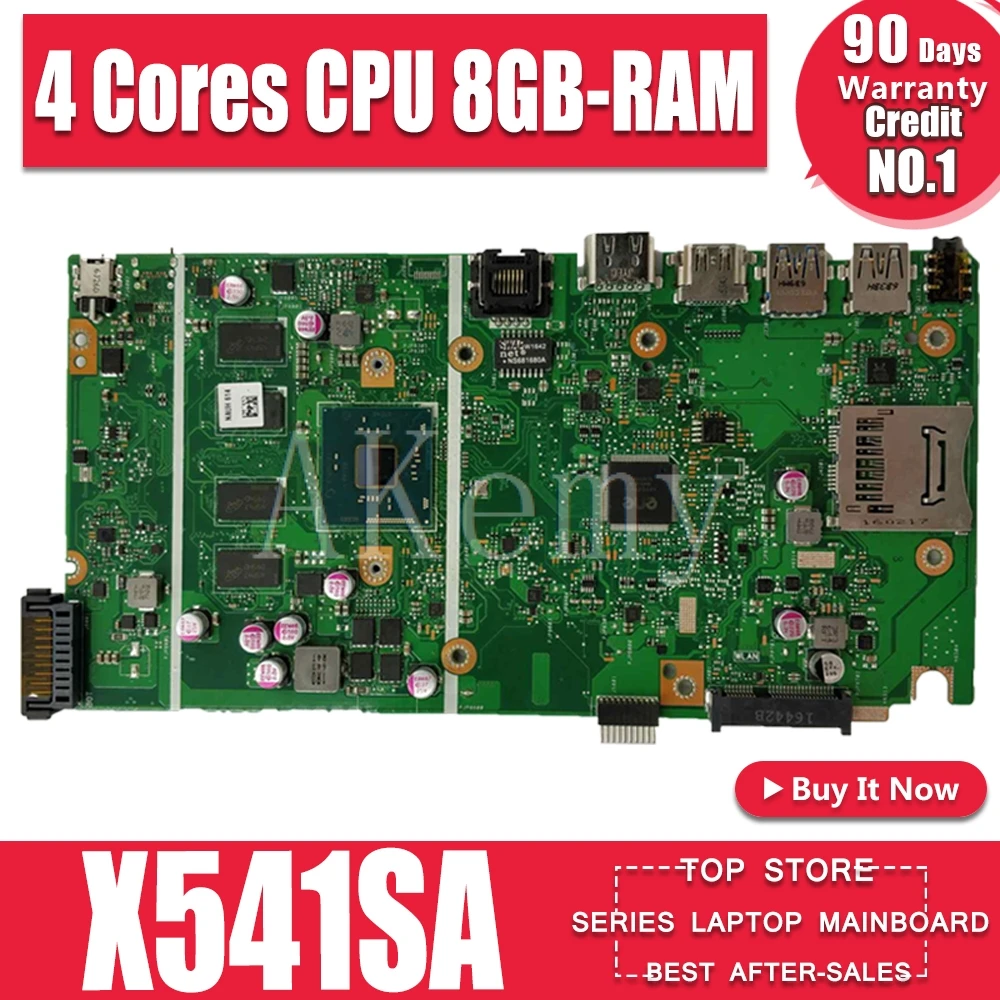 Новая материнская плата X541SA REV 2,0 для ASUS X541 X541S X541SA, материнская плата для ноутбука, тест ОК, 4 ядра, процессор+ 8 Гб-RAM