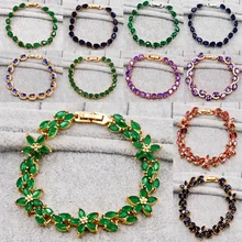  Trendy Classic Link Chain Bracelets Hiden Safety Clasp Green Navy Blue Stone Bracelets For Women Fashion Jewelry Accessories 