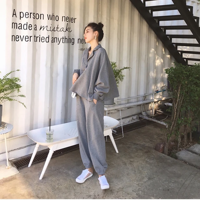 US $26.24 Autumn Women 2 Piece Set pants Suit Tracksuit Sweatshirts Casual Long Sleeve Solid Suit Tops+Pants