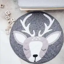 Ins круглый ковер с мультяшным животным, детский игровой коврик, коврик для гостиной, спальни, декоративные коврики и ковры для дома, гостиной