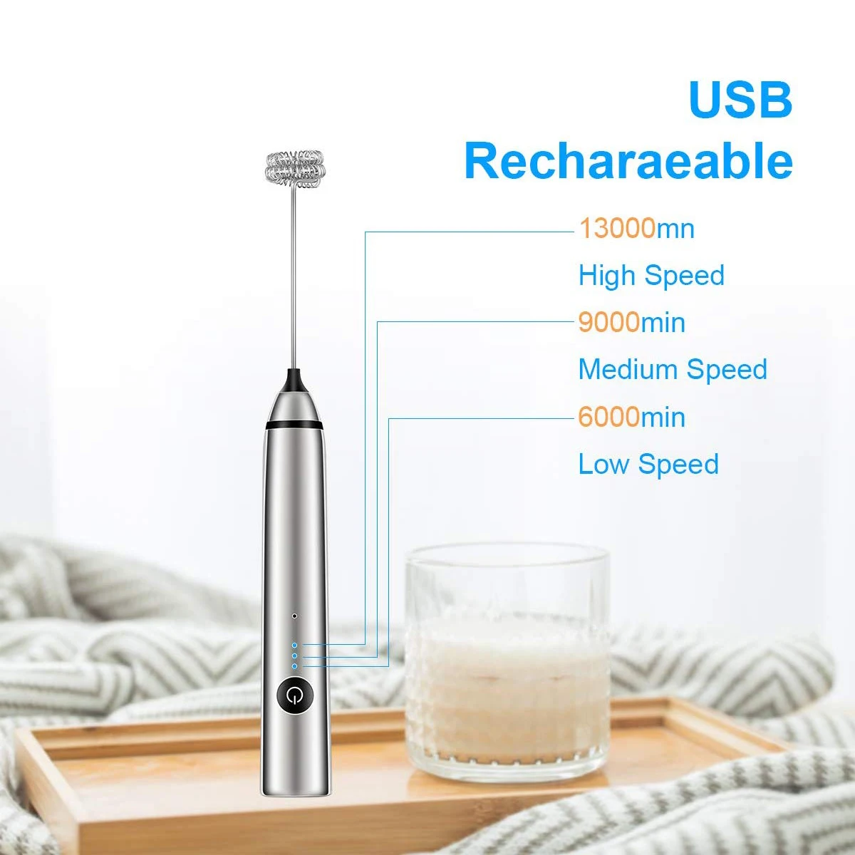 Hf20426dc88b049179eb2f14f0ba1b5bcL YAJIAO USB Rechargeable Blender Milk Frother Handheld Electric Mixer Foam Maker Stainless Whisk 3 Speed for Coffee Cappuccino
