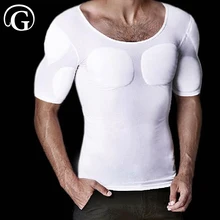 Männer Padded Shaper Muscle Enhancer Top Männliche Gefälschte Einsätze Körper Former Unsichtbare Starke Brust Shirts Prayger 5353