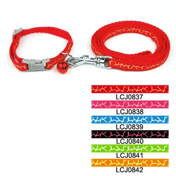 

Pet Products Supplies Harnesses Color nylon 0.8cm Classic Pet Dog Giraffe Print Collar Leash Set (6 colors) 12 pcs/lot