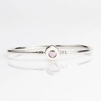 

Original 925 Sterling Silver Pan Bracelet Shiny Pink Heart-shaped Pan Bracelet Fit European Charm Bracelets Women Jewelry