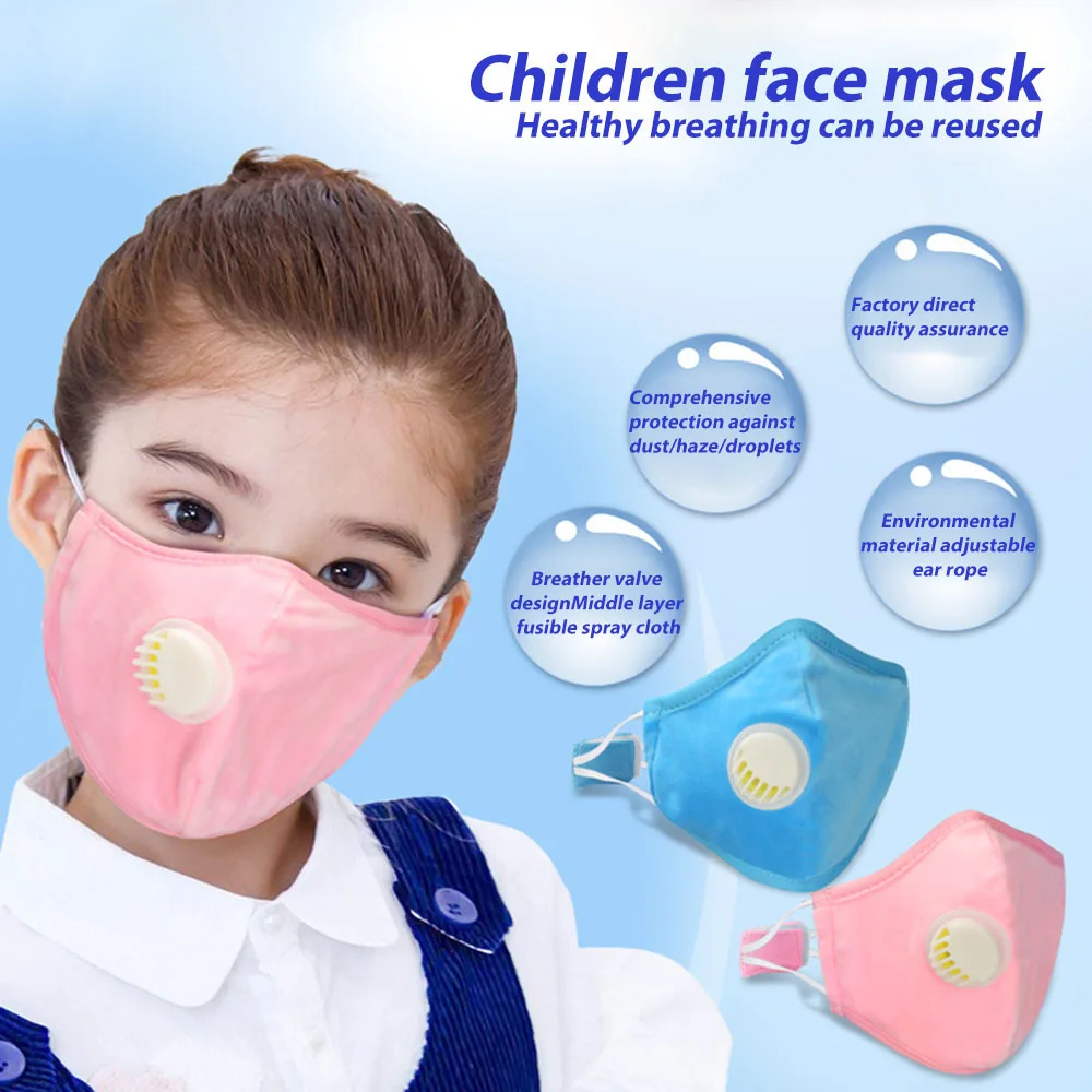 

Children's Protective Mask Dust Mask With Breathing Valve Washable Children's Mask Anti-fog Mask