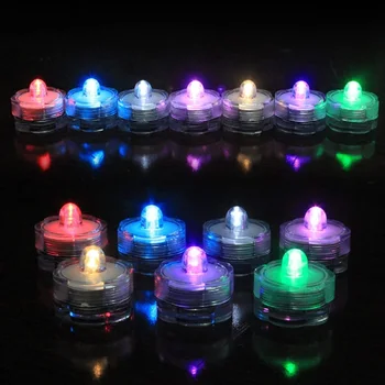 

12pcs/lot Submersible LED Lights With Battery Waterproof Wedding Underwater LED Tea Lights Candles for Vase//Party/Christmas