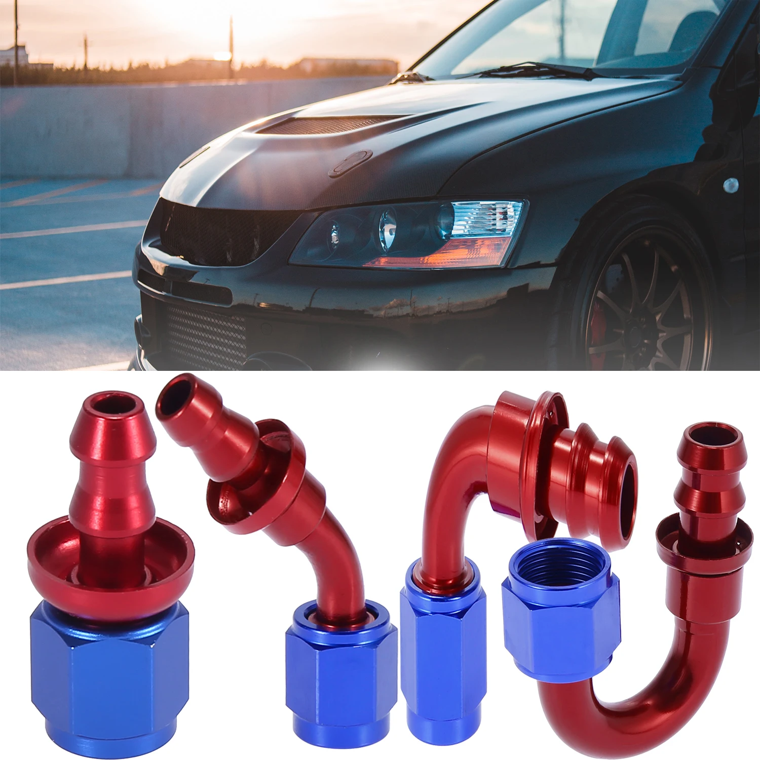 X Autohaux AN4 AN6 AN8 AN10 AN12 прямой 0/45/90/180 градусов защелкивающийся поворотный концевой