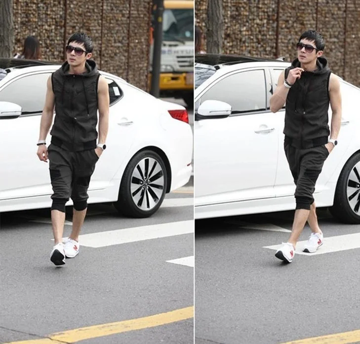 70% OFF Zogaa 2019 Men's Summer Set Casual Cotton Sporting Men Set Fashion Short Track Suit 2 Pieces Vest + Pant Men Track Suit 2019