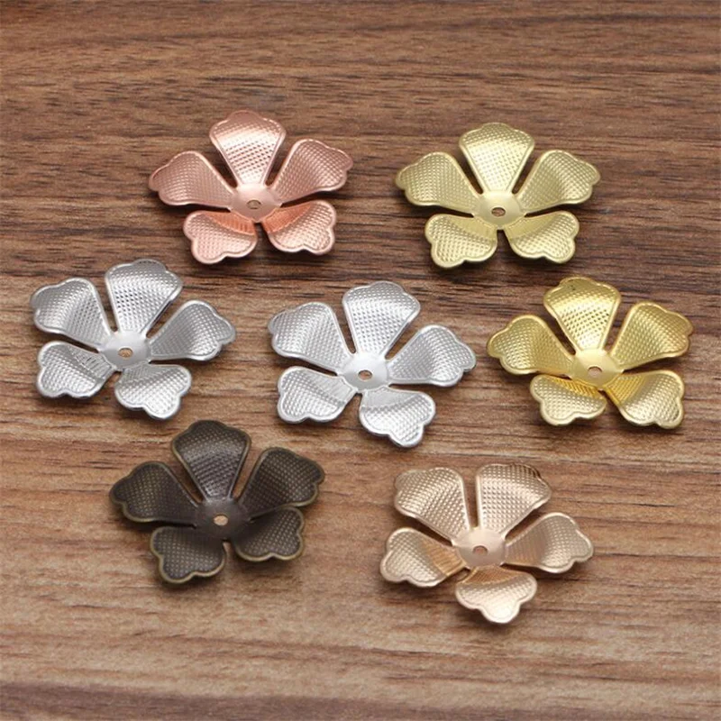 20pcs/lot 30mm Vintage Retro Flower Charms End Caps Bead Spacer DIY Necklace Handmade Findings | Украшения и аксессуары