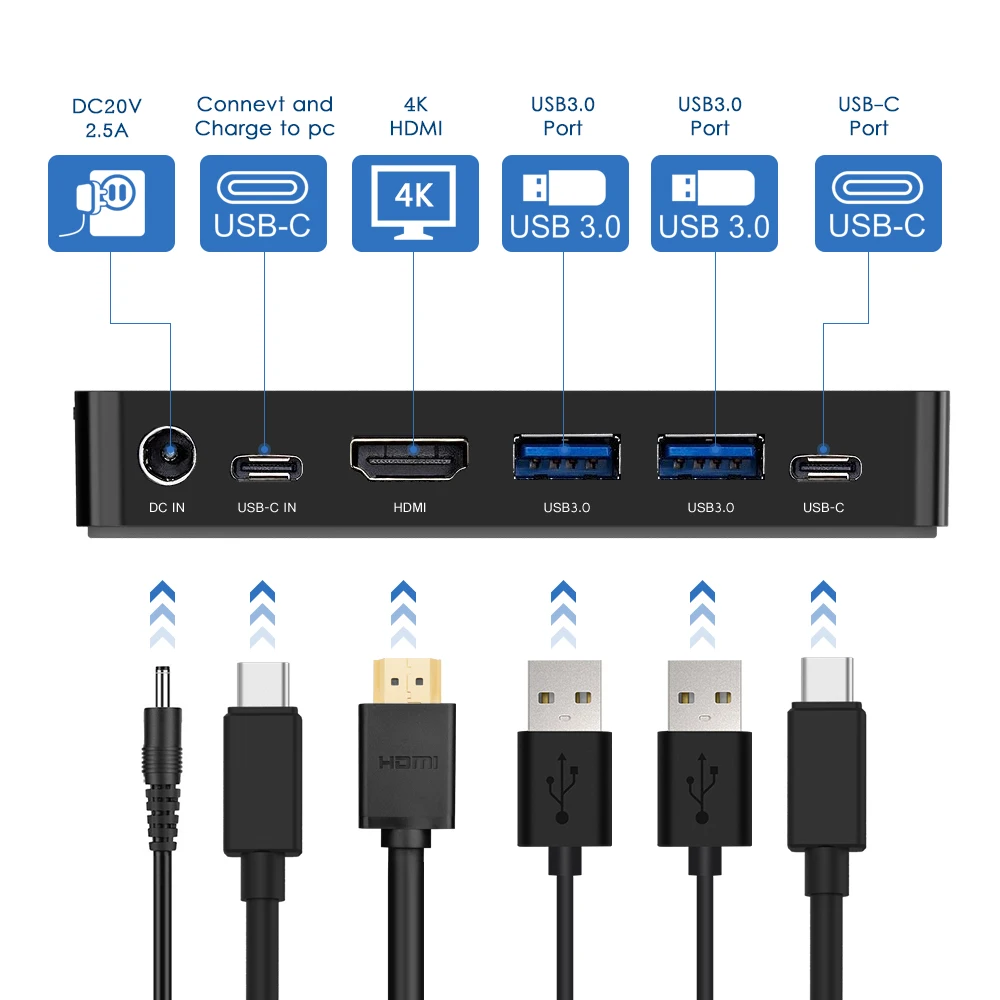 Универсальная док станция Wavlink Mini usb 3 1 Type C HDMI 4K дисплей 50 Вт для Macbook Pro c|usb docking