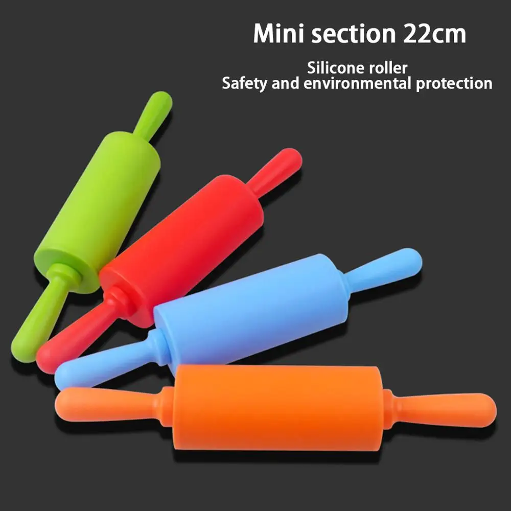 

Non-Stick Silicone Rolling Pin With Wooden Handle Pastry Flour Cake Dough Roller Bakeware Kitchen Pastry Boards Tool