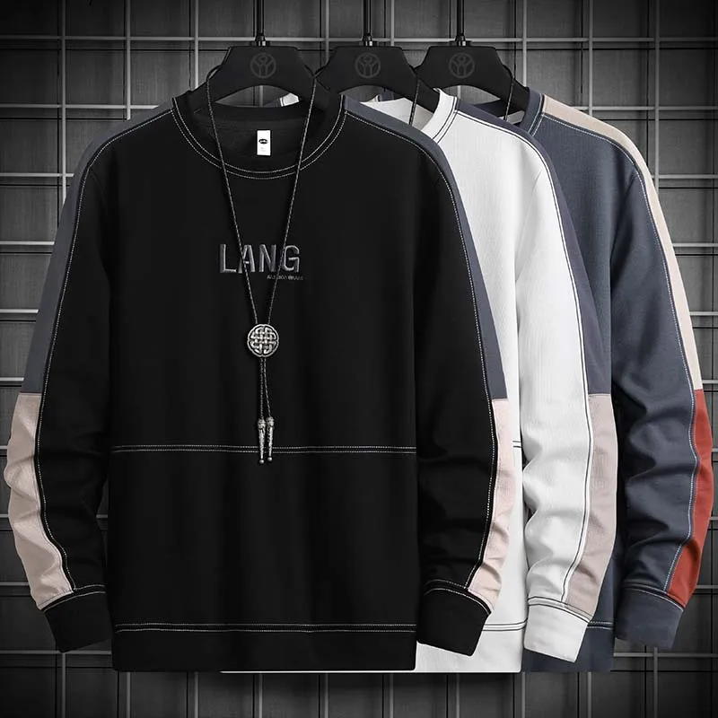 

Elena Store Men Sweatshirts Side Stripe Men New Fashion Clothing Fashion Autumn Sweatshirts Long Sleeve Shirts Casual Men Wear