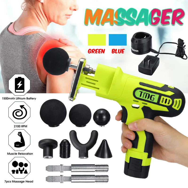 Electrical Back Neck Shoulder Body Massager Muscle Massager Guns Heated Kneading Home Massagem +7 Interchangeable Massages Heads