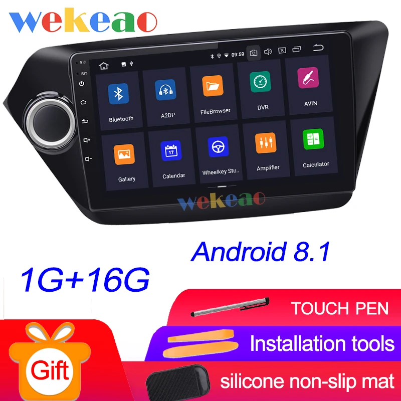 Wekeao сенсорный экран " Android 9,0 Автомагнитола для Kia K2 Rio Android авто gps навигация 2012 - Цвет: Android Car Radio