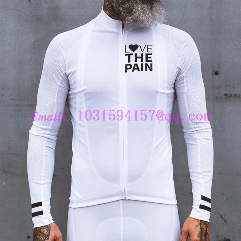 Love the pain Велоспорт Джерси с длинным рукавом для мужчин зима тепловой флис США велосипед одежда maglia ciclismo uomo tenue cycliste homme - Цвет: jersey