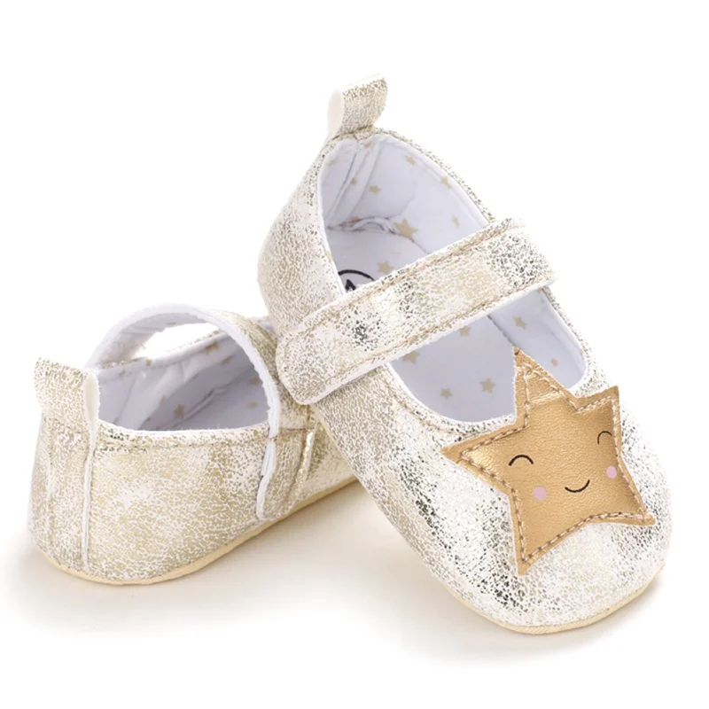  0-18M Baby Girl First Walker Shoes Spring/Autumn Star Print Anti-Slip Casual Sneakers Soft Soled Pr